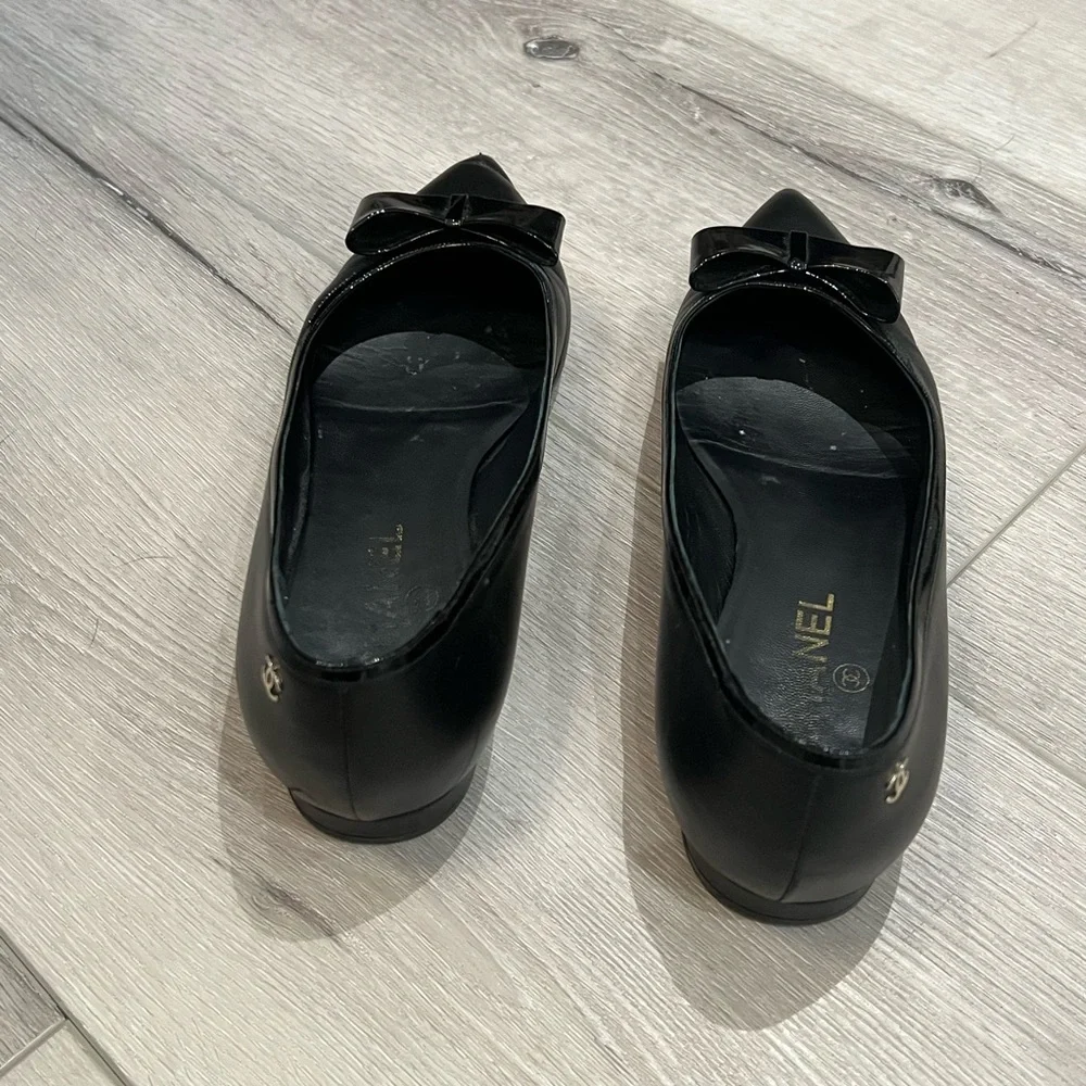 💕🥿 Black Chanel Flats, Size 39.5 - Picture 8 of 8